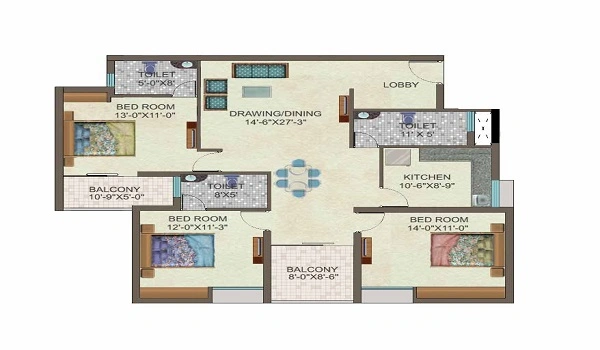 Featured Image of Godrej Neopolis 3 BHK Apartment Floor Plan