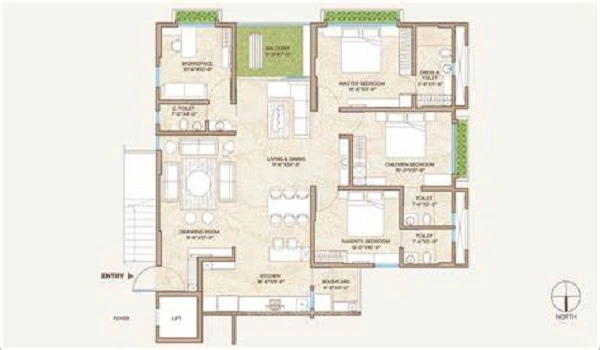 Featured Image of Godrej Neopolis 4 BHK Apartment Floor Plan